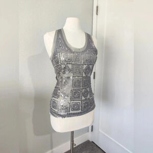 Chelsea & Violet Silver Sequin Top